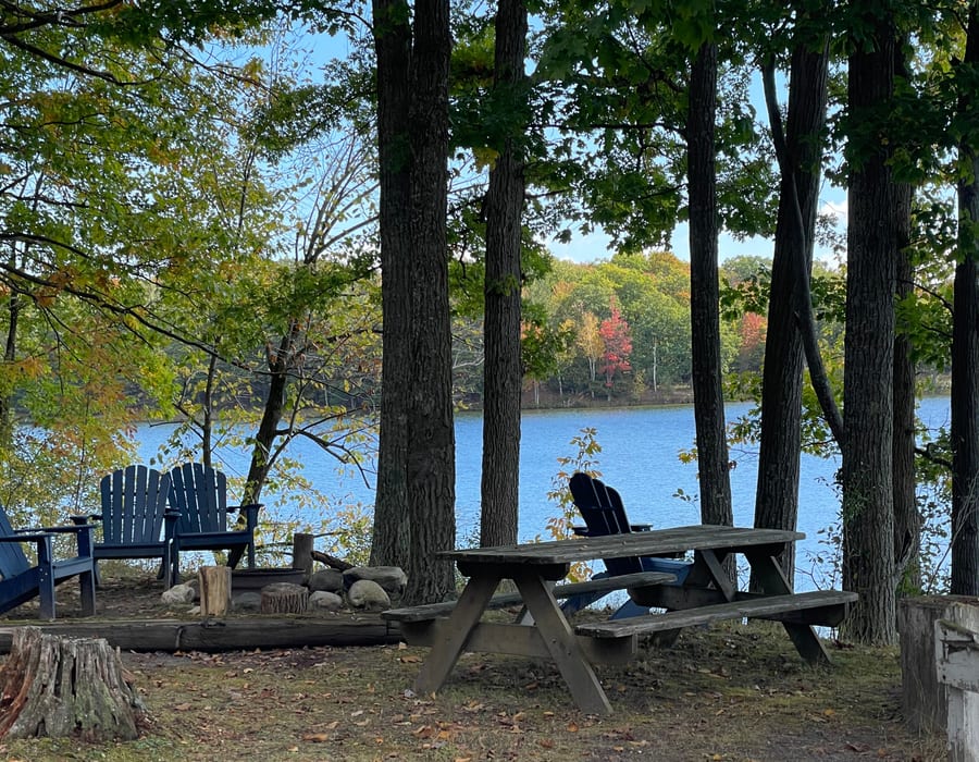 Lakeside campsite at Arrowhead Lake Camp